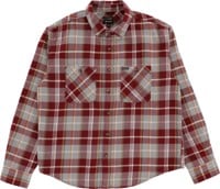 Brixton Vintage Wash Flannel Shirt - maroon red/beige/green