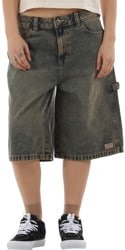 Dickies Women's Carpenter Shorts - yellow fade indigo