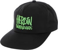 Heroin Script Snapback Hat - black/green