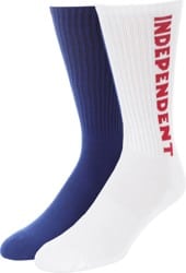 Independent Baseline 2-Pack Sock - white/navy