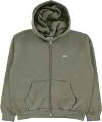 Obey Lowercase Pigment Zip Hoodie - pigment deep lichen green