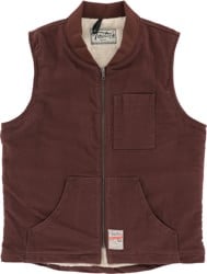 Tactics Sherpa Lined Workwear Vest Jacket - brown