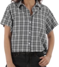 Tactics Women's Crop Button Shirt - black/white check